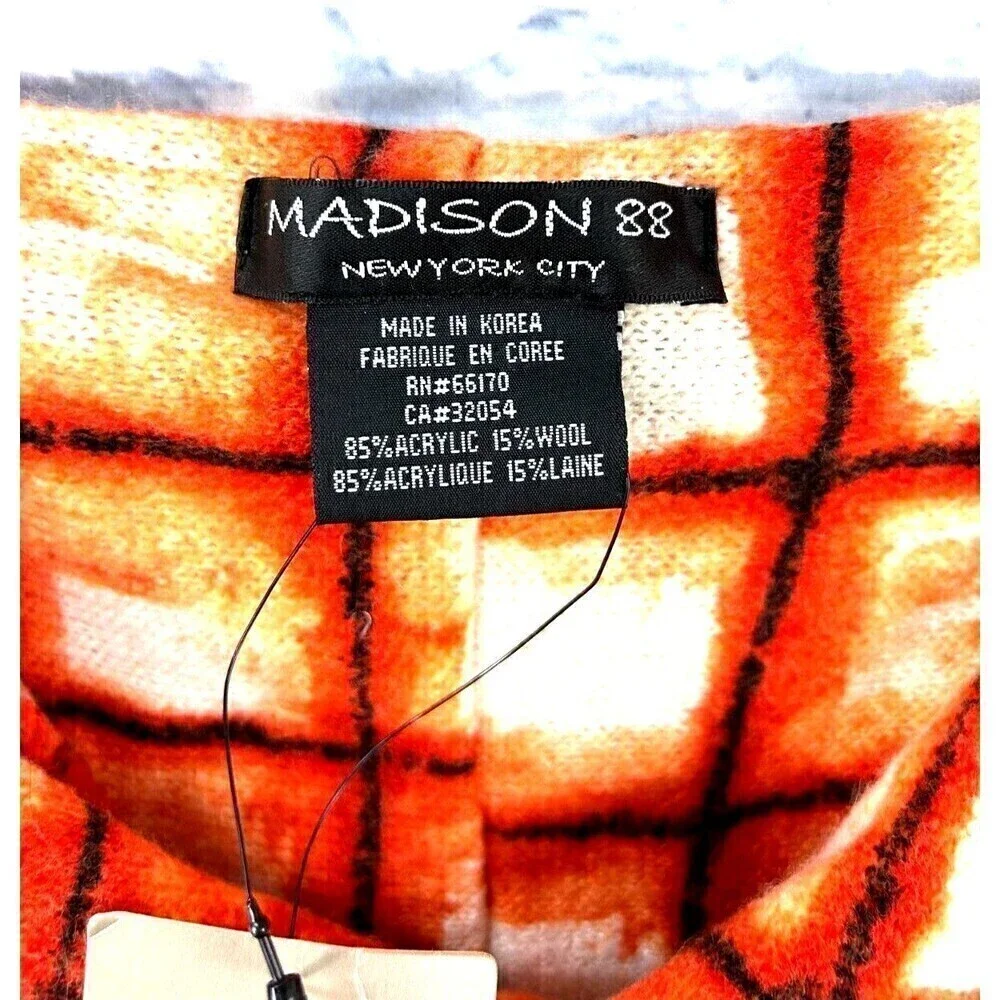 Anthropologie Madison 88 New York City Red Rouge Infinity Cowl Wool Blend‎ Scarf